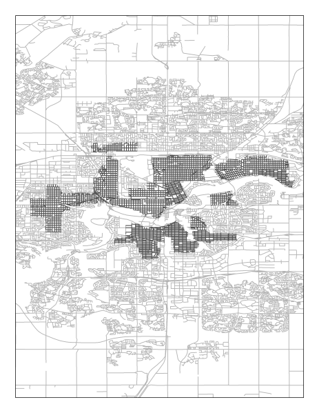 Edmonton Areas with grid street structure